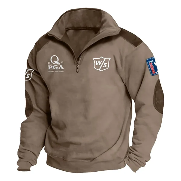 Wilson Staff 2025 PGA Championship Exclusive Logo Tactical Quarter-Zip Sweatshirt Gift For Loves HO100125A1PGCWS - Brown