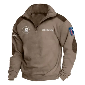 Columbia 125th U.S. Open Exclusive Logo Tactical Quarter-Zip Sweatshirt Gift For Loves HO100125A1USGCOL - Brown