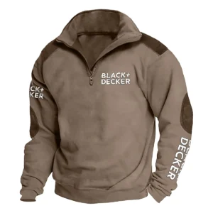 Black and Decker Carpenter Exclusive Logo Tactical Quarter-Zip Sweatshirt Gift For Loves QTCAP180125A1BD - Brown