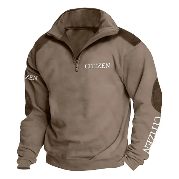 Citizen Carpenter Exclusive Logo Tactical Quarter-Zip Sweatshirt Gift For Loves QTCAP180125A1CI - Brown