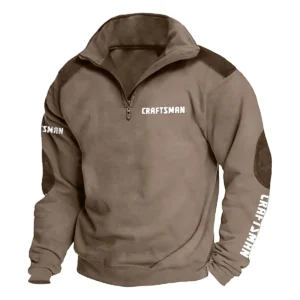 Craftsman Carpenter Exclusive Logo Tactical Quarter-Zip Sweatshirt Gift For Loves QTCAP180125A1CRA - Brown