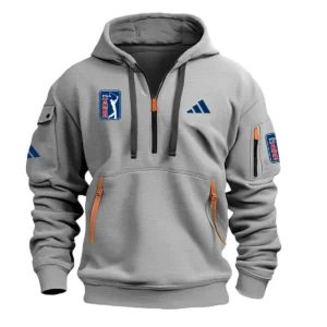 Adidas PGA Tour Champions Exclusive Logo Hoodie Half Zipper HO041124A1ADPGA - Gray