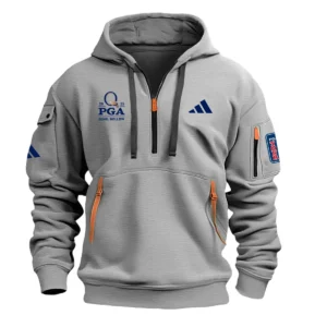 Adidas 2025 PGA Championship Exclusive Logo Hoodie Half Zipper HO041124A1ADPGC - Gray