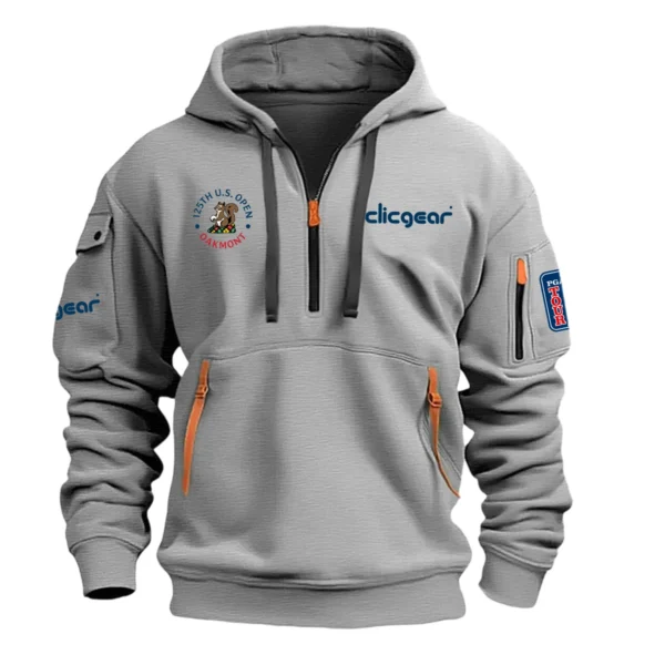 Clicgear 125th U.S. Open Exclusive Logo Hoodie Half Zipper HO041124A1CLIUSG - Gray