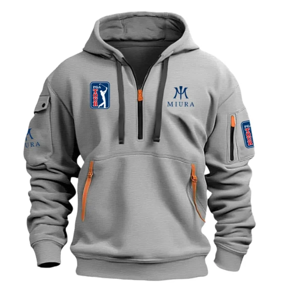 Miura Golf PGA Tour Champions Exclusive Logo Hoodie Half Zipper HO041124A1MGPGA - Gray