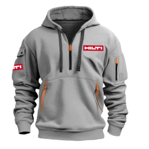 Hilti Exclusive Logo Hoodie Half Zipper Carpenter Fans Loves QTCAP020125A02HIL - Gray