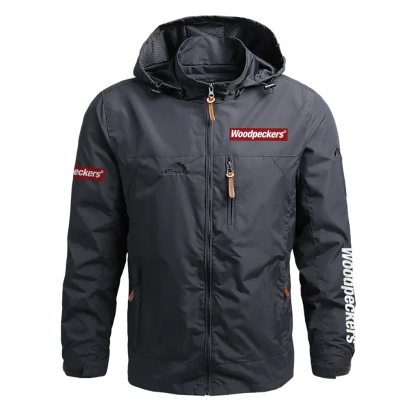 Woodpeckers Exclusive Logo Waterproof Outdoor Jacket Carpenter QTCAP311224A2WO - Gray