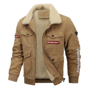 Woodpeckers Exclusive LogoThickened Corduroy Jacket Carpenter QTCAP020125A01WO - Khaki