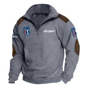 Clicgear PGA Tour Champions Exclusive Logo Tactical Quarter-Zip Sweatshirt Gift For Loves HO100125A1PGACLI - Dark Gray