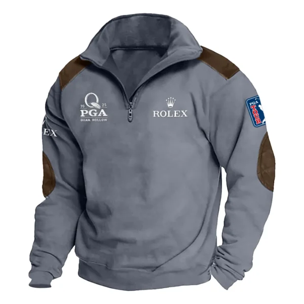 Rolex 2025 PGA Championship Exclusive Logo Tactical Quarter-Zip Sweatshirt Gift For Loves HO100125A1PGCROX - Dark Gray