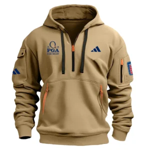 Adidas 2025 PGA Championship Exclusive Logo Hoodie Half Zipper HO041124A1ADPGC - Khaki