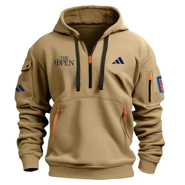 Adidas The Open Championship Exclusive Logo Hoodie Half Zipper HO041124A1ADTOP - Khaki