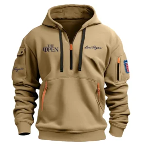 Ben Hogan The Open Championship Exclusive Logo Hoodie Half Zipper HO041124A1BHTOP - Khaki