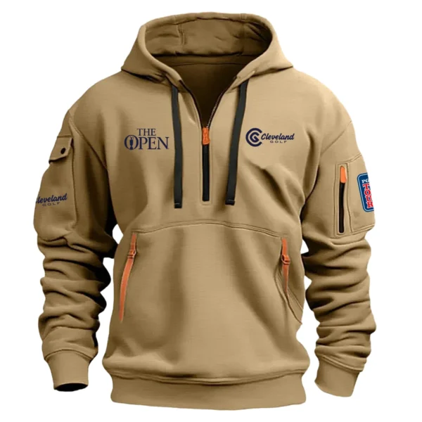 Cleveland Golf The Open Championship Exclusive Logo Hoodie Half Zipper HO041124A1CLTOP - Khaki