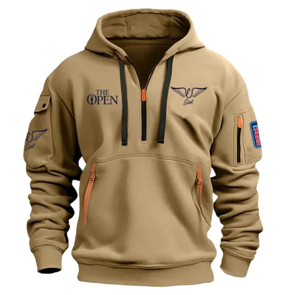 Edel Golf The Open Championship Exclusive Logo Hoodie Half Zipper HO041124A1EGTOP - Khaki