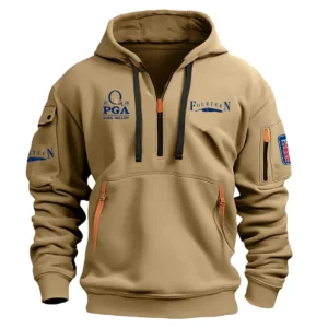 Fourteen Golf 2025 PGA Championship Exclusive Logo Hoodie Half Zipper HO041124A1FGPGC - Khaki