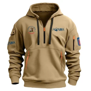 Honma 125th U.S. Open Exclusive Logo Hoodie Half Zipper HO041124A1HOUSG - Khaki