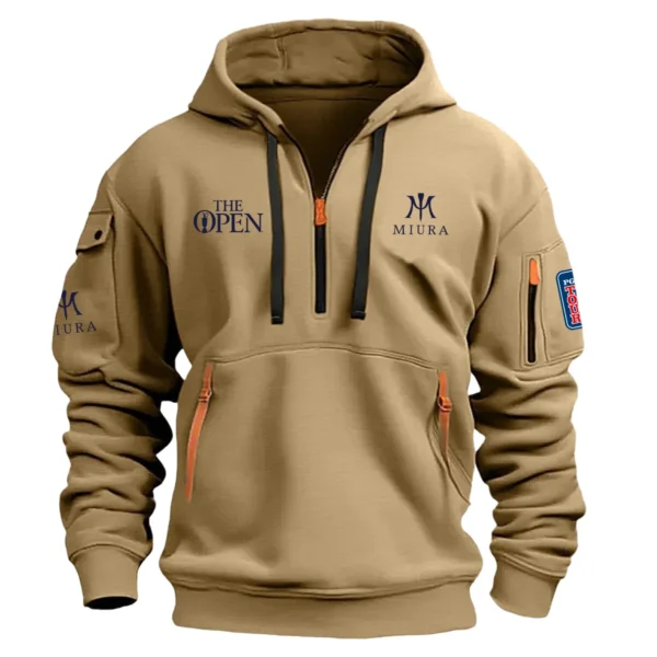 Miura Golf The Open Championship Exclusive Logo Hoodie Half Zipper HO041124A1MGTOP - Khaki