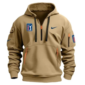 Nike PGA Tour Champions Exclusive Logo Hoodie Half Zipper HO041124A1NKPGA - Khaki