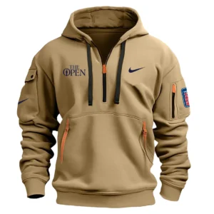 Nike The Open Championship Exclusive Logo Hoodie Half Zipper HO041124A1NKTOP - Khaki