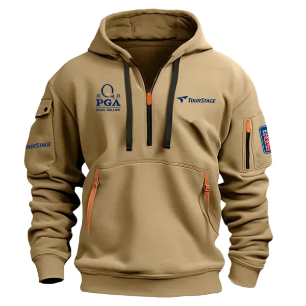 Tourstage 2025 PGA Championship Exclusive Logo Hoodie Half Zipper HO041124A1TOUPGC - Khaki