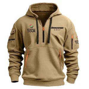 Special Release Bridgestone Golf DP World Tour Hoodie Half Zipper HODP141124A01BR - Khaki