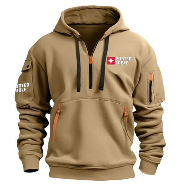 Porter-Cable Exclusive Logo Hoodie Half Zipper Carpenter Fans Loves QTCAP020125A02PC - Khaki