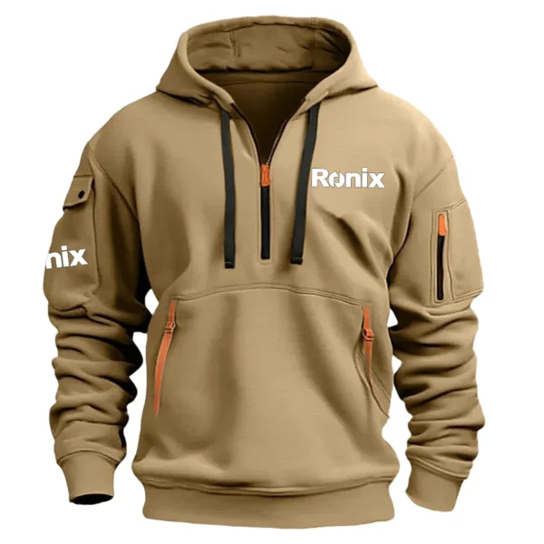 Ronix Exclusive Logo Hoodie Half Zipper Carpenter Fans Loves QTCAP020125A02RO - Khaki