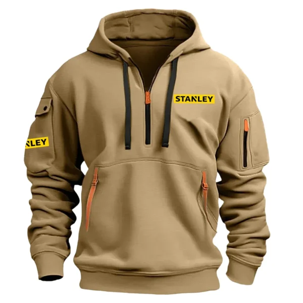 Stanley Exclusive Logo Hoodie Half Zipper Carpenter Fans Loves QTCAP020125A02STA - Khaki