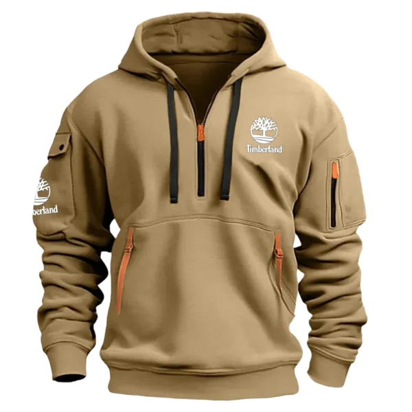 Timberland Exclusive Logo Hoodie Half Zipper Carpenter Fans Loves QTCAP020125A02TIM - Khaki