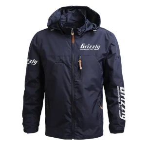 Grizzly Industrial Exclusive Logo Waterproof Outdoor Jacket Carpenter QTCAP311224A2GI - Blue