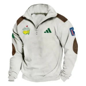 Adidas Masters Tournament Exclusive Logo Tactical Quarter-Zip Sweatshirt Gift For Loves HO100125A1MTAD - Milky White