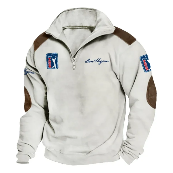 Ben Hogan PGA Tour Champions Exclusive Logo Tactical Quarter-Zip Sweatshirt Gift For Loves HO100125A1PGABH - Milky White