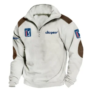 Clicgear PGA Tour Champions Exclusive Logo Tactical Quarter-Zip Sweatshirt Gift For Loves HO100125A1PGACLI - Milky White