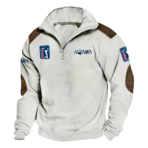 Honma PGA Tour Champions Exclusive Logo Tactical Quarter-Zip Sweatshirt Gift For Loves HO100125A1PGAHO - Milky White