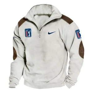 Nike PGA Tour Champions Exclusive Logo Tactical Quarter-Zip Sweatshirt Gift For Loves HO100125A1PGANK - Milky White