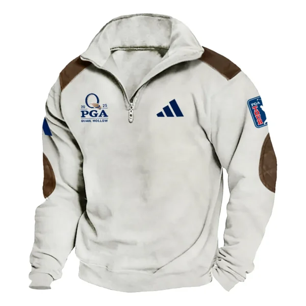 Adidas 2025 PGA Championship Exclusive Logo Tactical Quarter-Zip Sweatshirt Gift For Loves HO100125A1PGCAD - Milky White