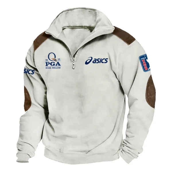 Asics 2025 PGA Championship Exclusive Logo Tactical Quarter-Zip Sweatshirt Gift For Loves HO100125A1PGCAS - Milky White