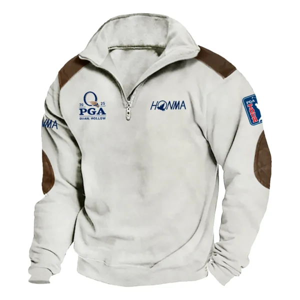 Honma 2025 PGA Championship Exclusive Logo Tactical Quarter-Zip Sweatshirt Gift For Loves HO100125A1PGCHO - Milky White