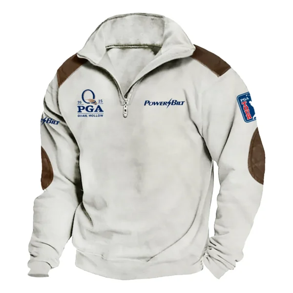 PowerBilt 2025 PGA Championship Exclusive Logo Tactical Quarter-Zip Sweatshirt Gift For Loves HO100125A1PGCPB - Milky White