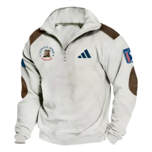 Adidas 125th U.S. Open Exclusive Logo Tactical Quarter-Zip Sweatshirt Gift For Loves HO100125A1USGAD - Milky White