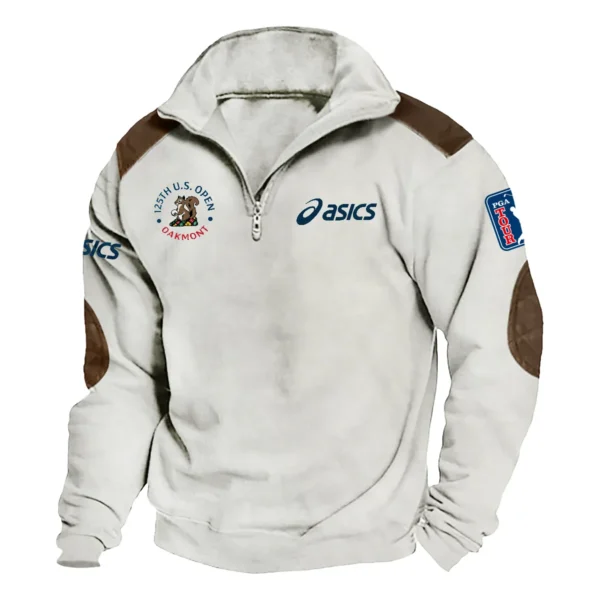 Asics 125th U.S. Open Exclusive Logo Tactical Quarter-Zip Sweatshirt Gift For Loves HO100125A1USGAS - Milky White