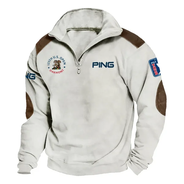 Ping 125th U.S. Open Exclusive Logo Tactical Quarter-Zip Sweatshirt Gift For Loves HO100125A1USGPI - Milky White