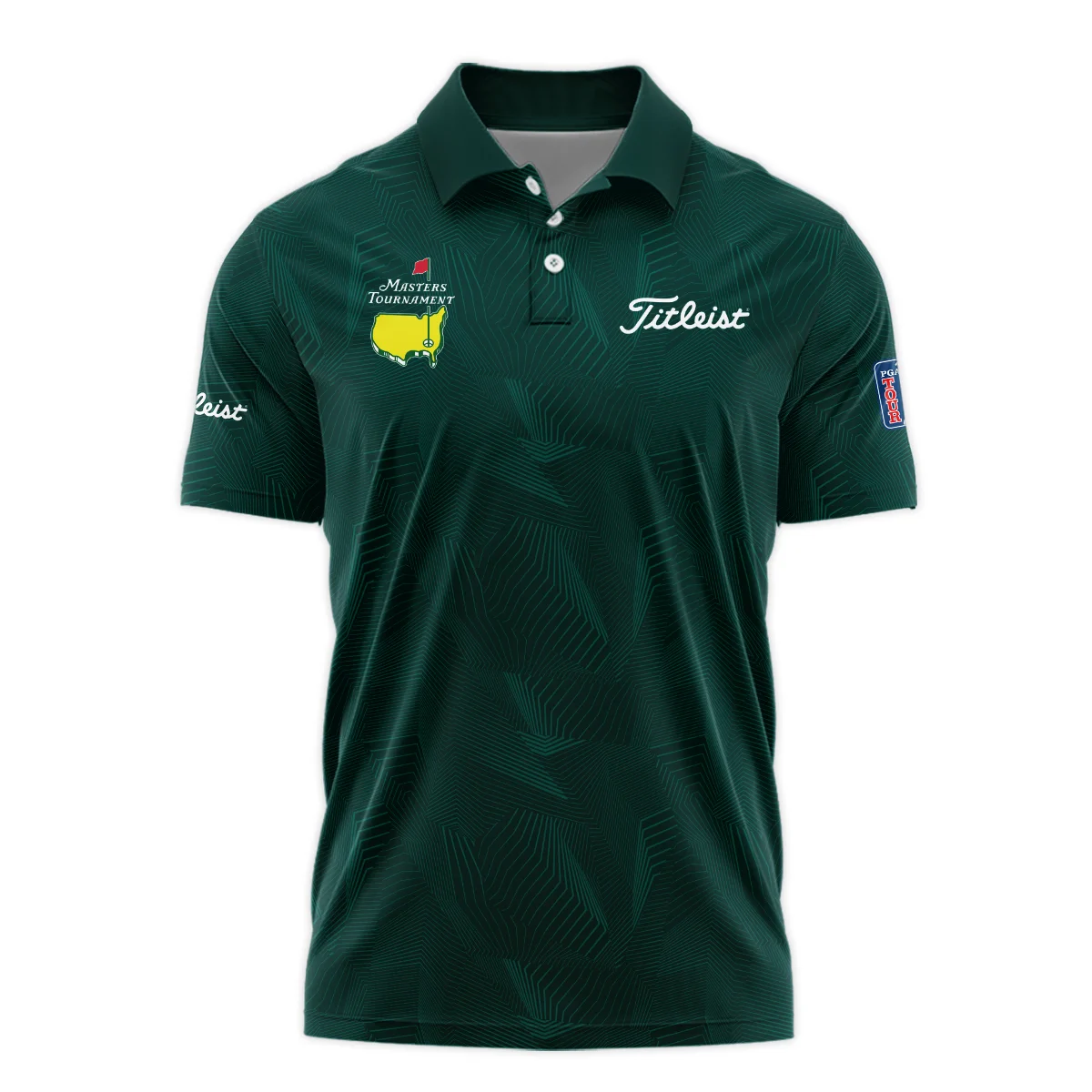 Abstract Pattern Lines Forest Green Masters Tournament Titleist Polo Shirt Style Classic Polo Shirt For Men