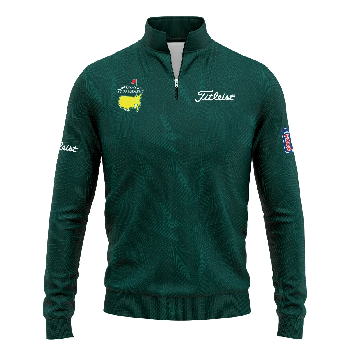 Abstract Pattern Lines Forest Green Masters Tournament Titleist Quarter-Zip Jacket Style Classic Quarter-Zip Jacket