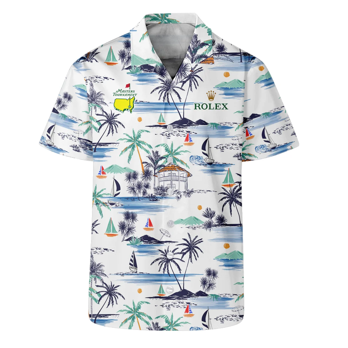 Artistic Seamless Summer Island Pattern Masters Tournament Rolex Hawaiian Shirt Style Classic Oversized Hawaiian Shirt