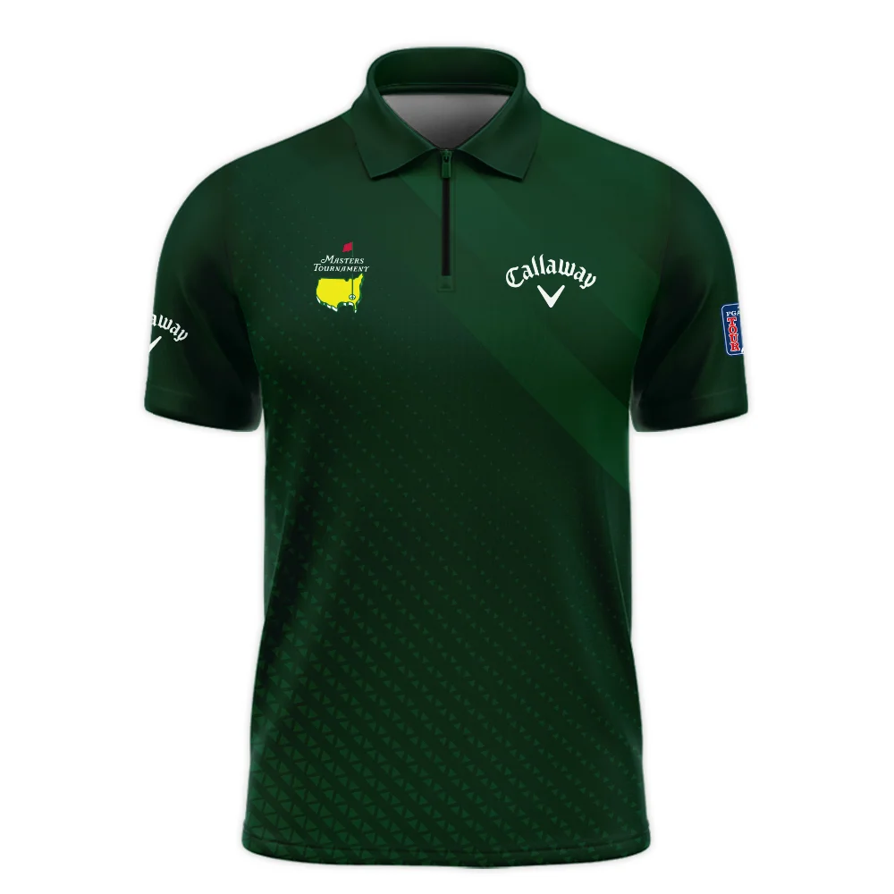 Golf Masters Tournament Green Argyle Pattern Zipper Polo Shirt Style Classic Zipper Polo Shirt For Men