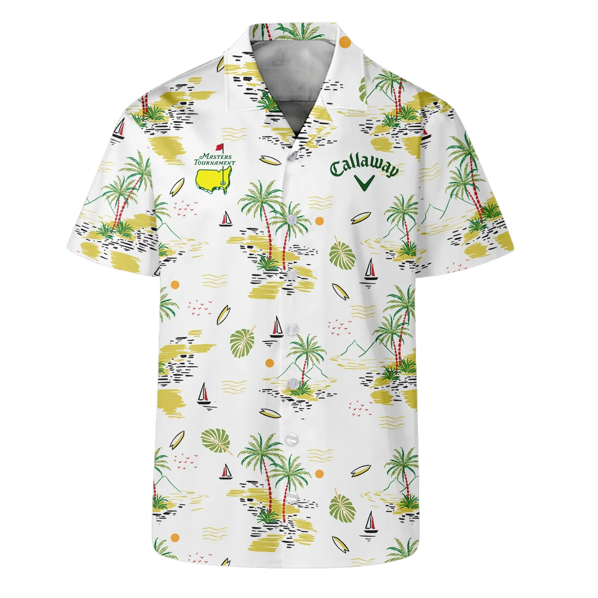 Callaway Landscape With Palm Trees Beach And Oceann Masters Tournament Hawaiian Shirt Style Classic Oversized Hawaiian Shirt