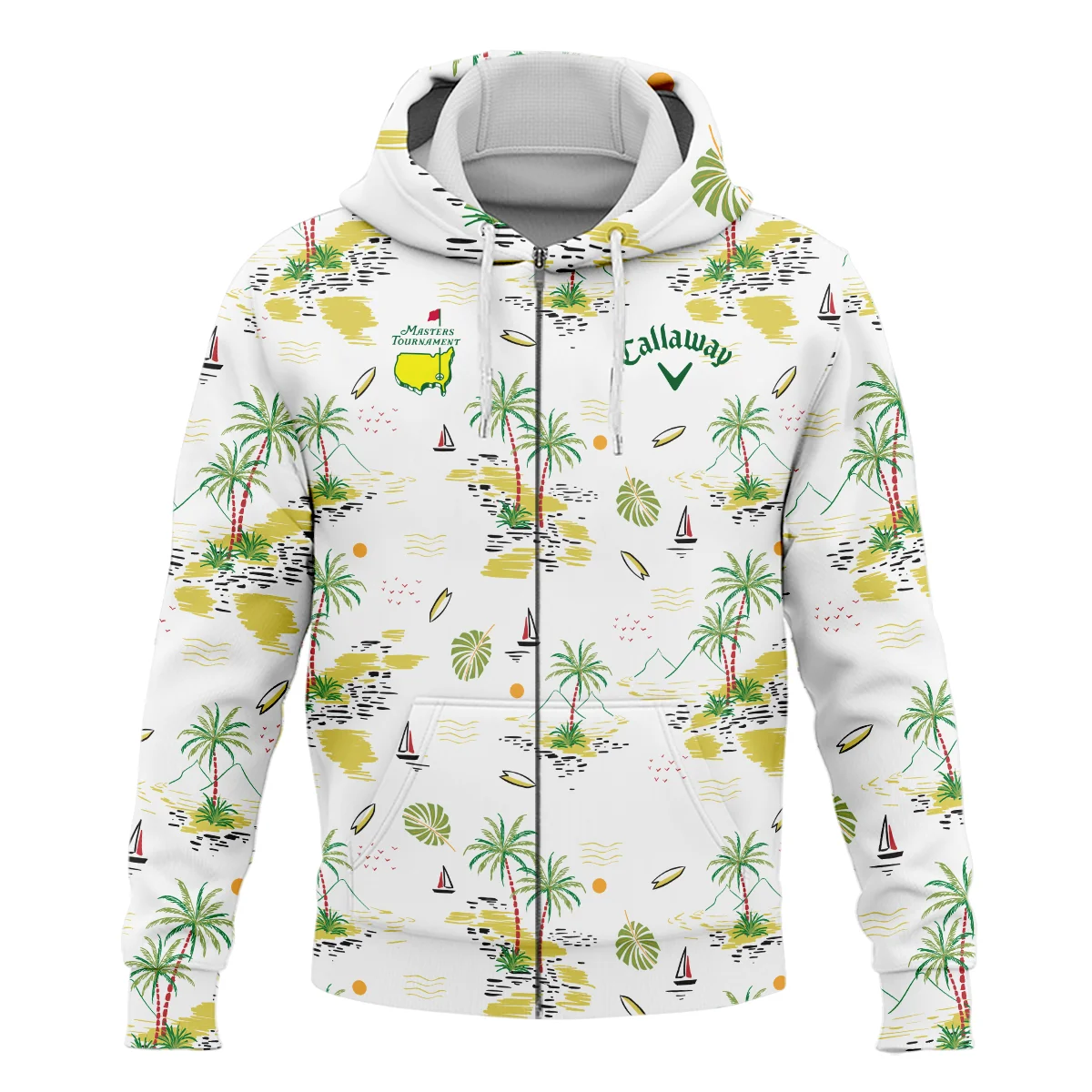 Callaway Landscape With Palm Trees Beach And Oceann Masters Tournament Zipper Hoodie Shirt Style Classic Zipper Hoodie Shirt