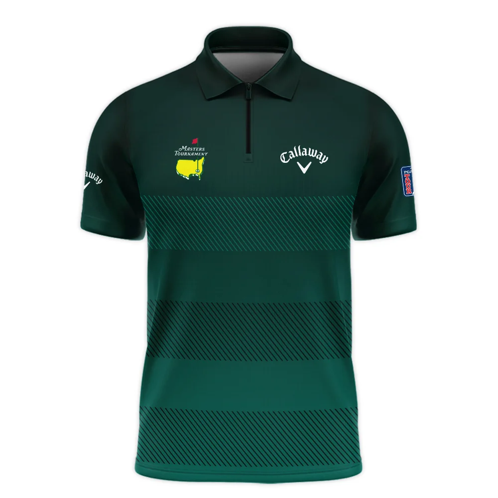 Ping Masters Tournament Dark Green Gradient Stripes Pattern Golf Sport Zipper Polo Shirt Style Classic Zipper Polo Shirt For Men